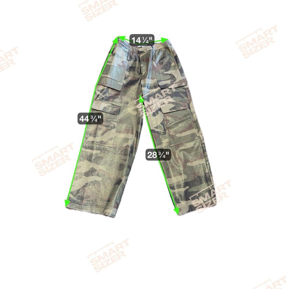 The Noli Shop Camouflage Cargo Pants Size 10 Wide Leg Subtle Sheen Luster NWT - Picture 10 of 10